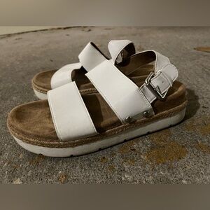 White Strappy Sandals with Buckley